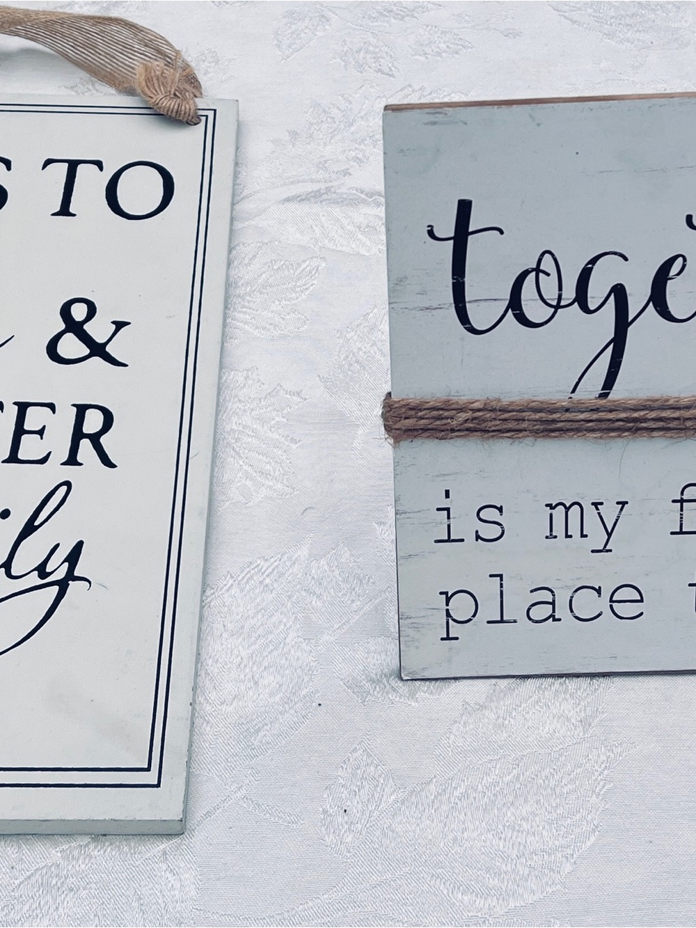Rustic Hanging Wooden Signs - White & Black